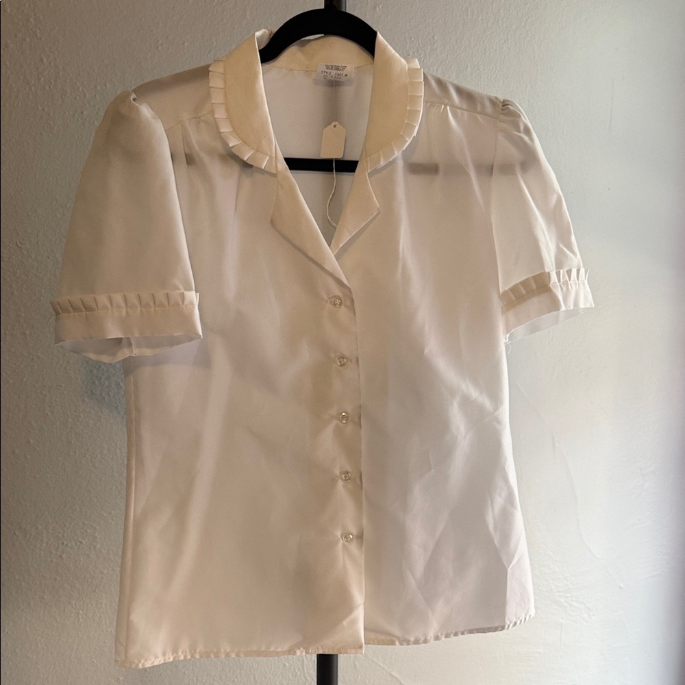 White Short Sleeve Blouse